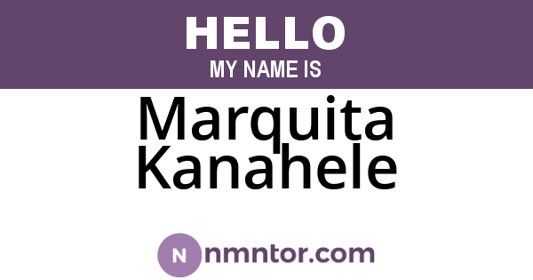 Marquita Kanahele