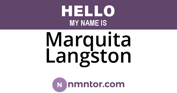 Marquita Langston