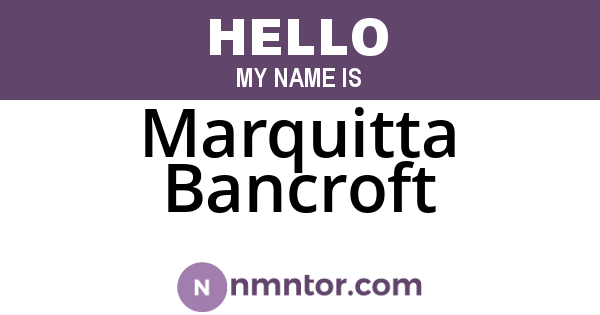 Marquitta Bancroft