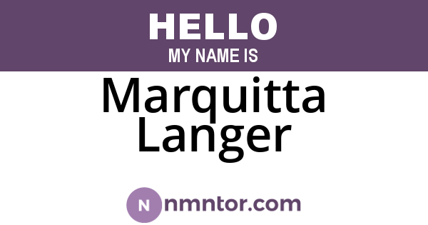 Marquitta Langer