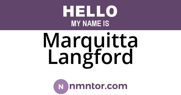Marquitta Langford