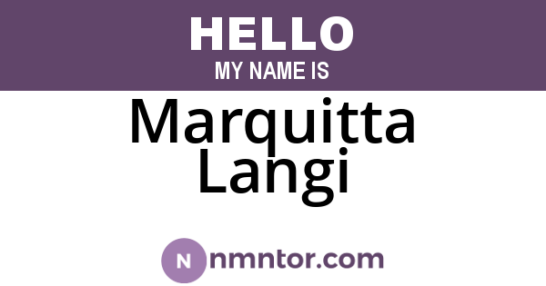 Marquitta Langi