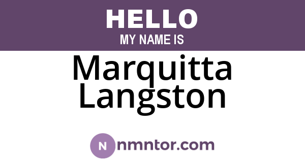 Marquitta Langston
