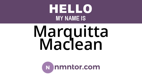 Marquitta Maclean
