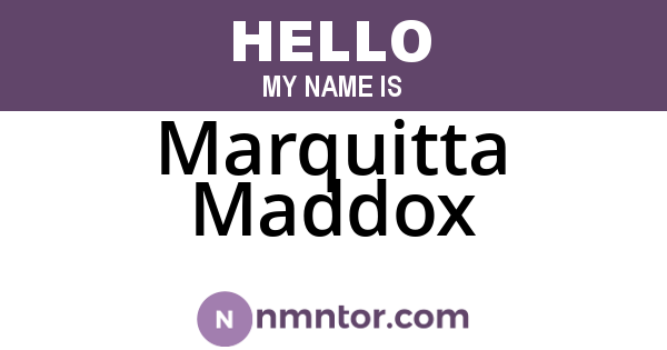 Marquitta Maddox