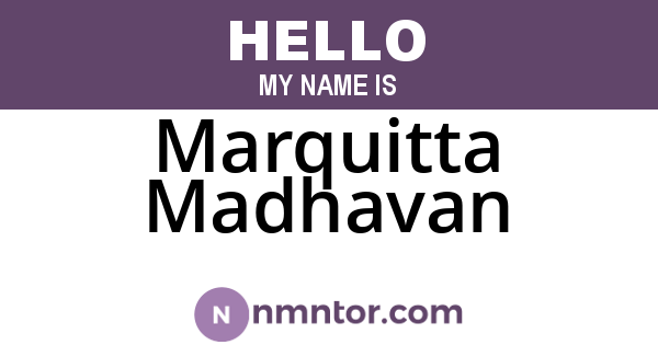 Marquitta Madhavan