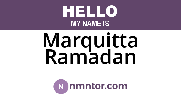 Marquitta Ramadan