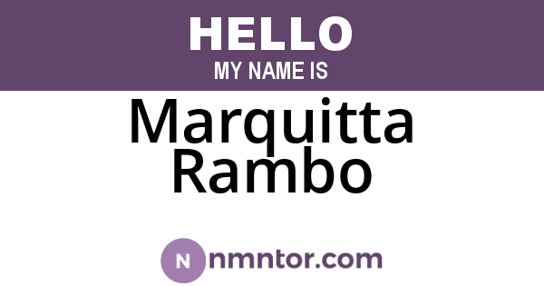 Marquitta Rambo