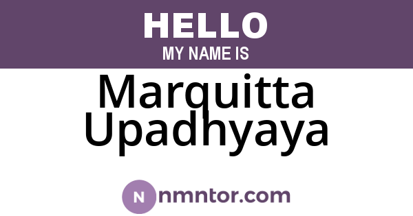 Marquitta Upadhyaya