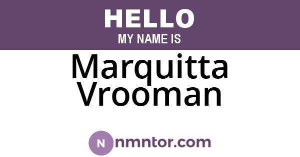 Marquitta Vrooman