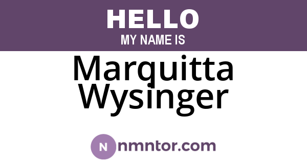 Marquitta Wysinger