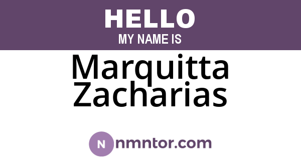 Marquitta Zacharias