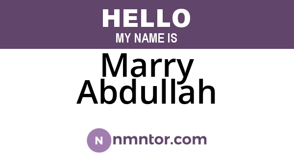 Marry Abdullah