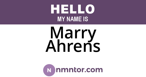 Marry Ahrens