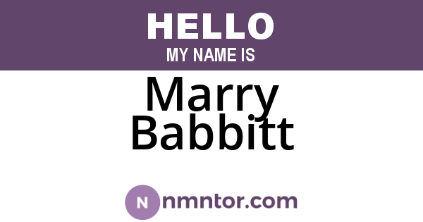 Marry Babbitt