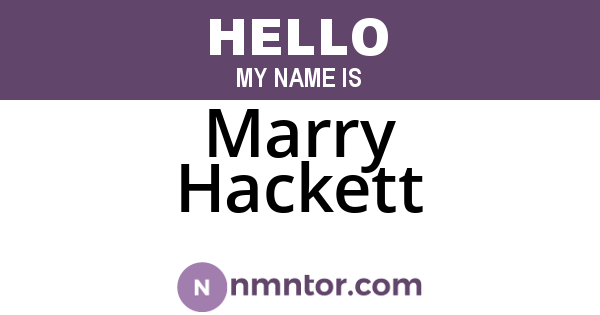 Marry Hackett