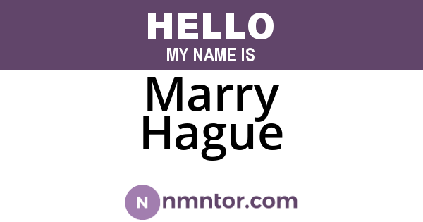 Marry Hague