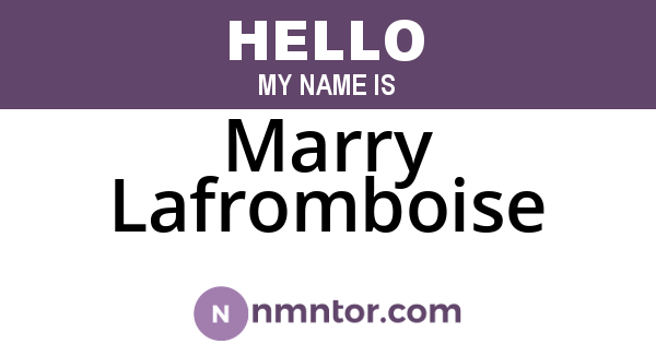 Marry Lafromboise