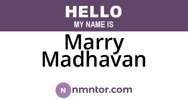 Marry Madhavan