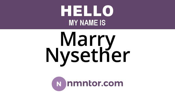 Marry Nysether