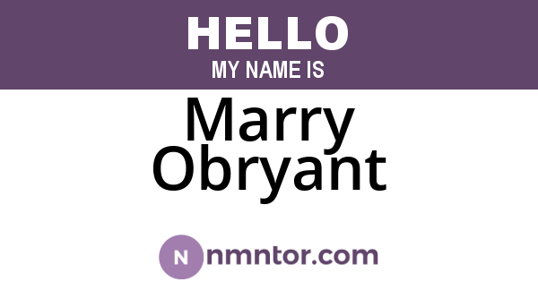 Marry Obryant