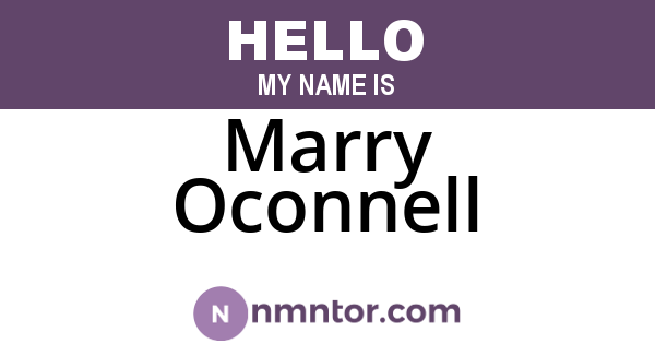 Marry Oconnell