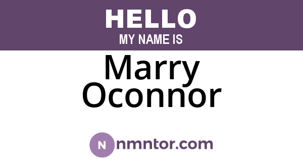 Marry Oconnor