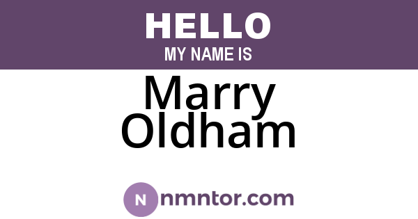 Marry Oldham