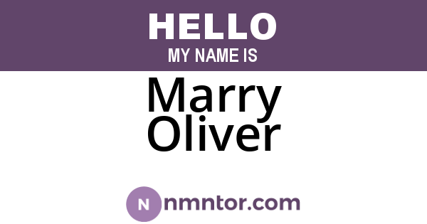 Marry Oliver