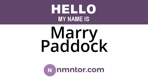 Marry Paddock