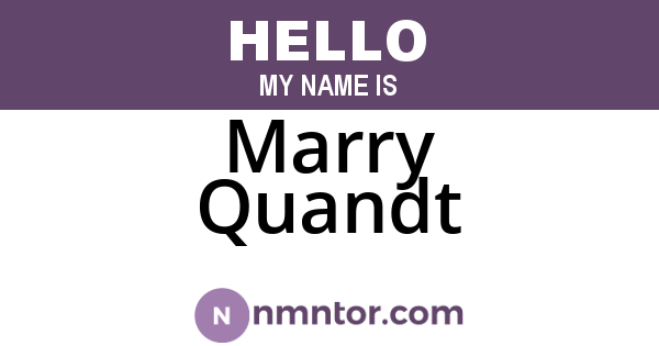 Marry Quandt