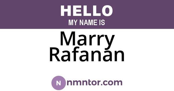 Marry Rafanan