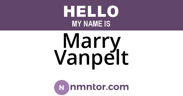 Marry Vanpelt