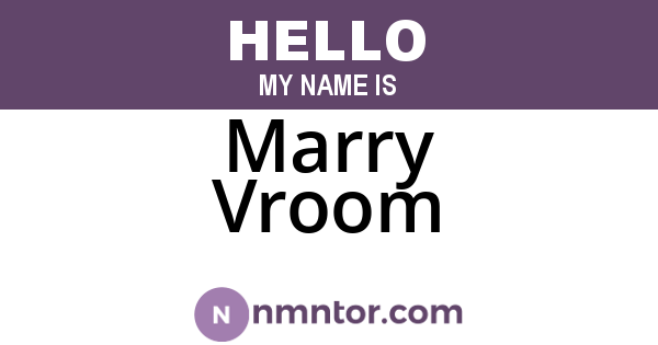 Marry Vroom