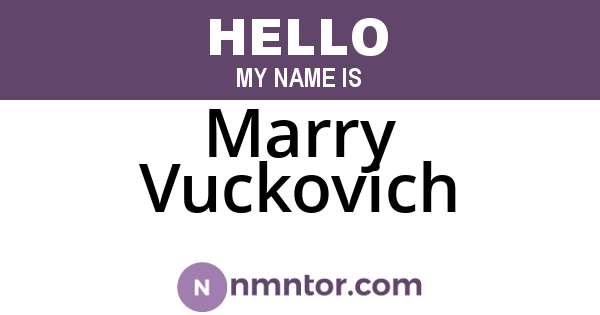 Marry Vuckovich