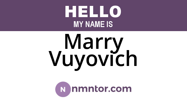 Marry Vuyovich