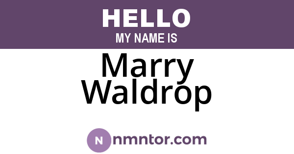 Marry Waldrop