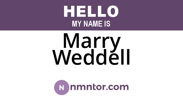 Marry Weddell