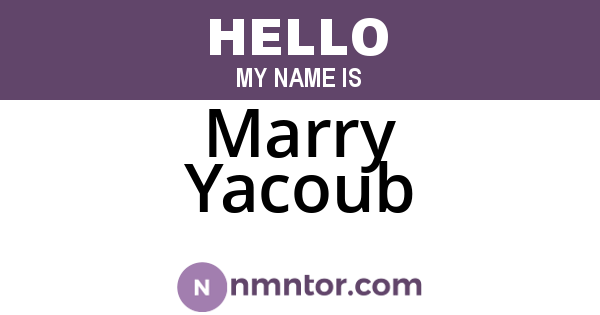 Marry Yacoub