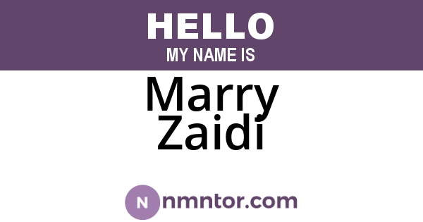 Marry Zaidi
