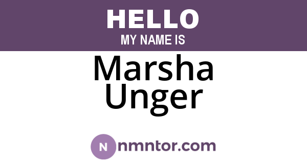 Marsha Unger