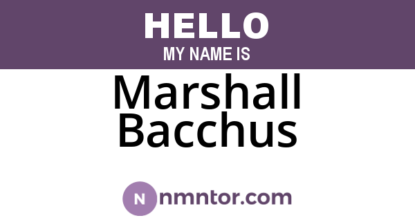 Marshall Bacchus