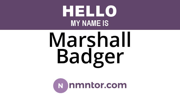 Marshall Badger