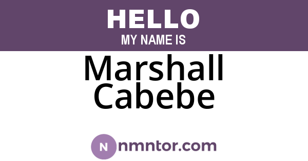 Marshall Cabebe
