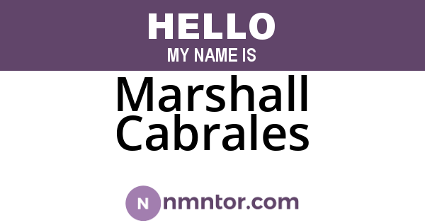 Marshall Cabrales