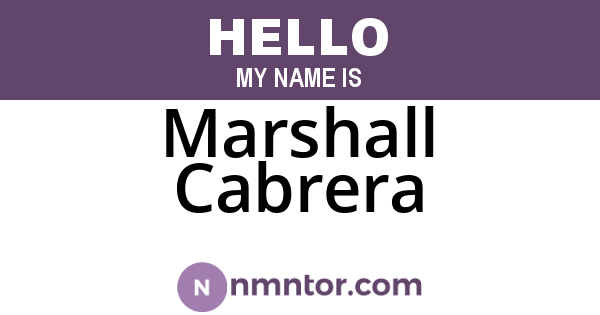Marshall Cabrera