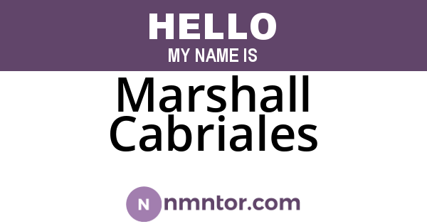 Marshall Cabriales