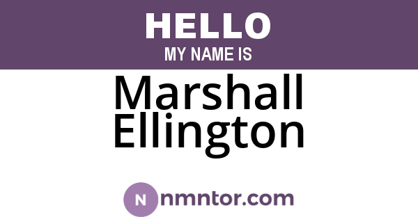 Marshall Ellington