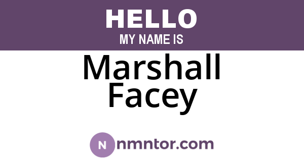 Marshall Facey