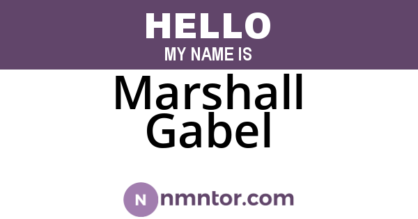 Marshall Gabel